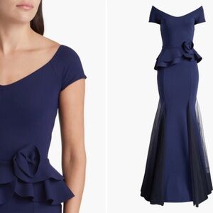 Chiara Boni La Petite Robe Lady Illusion Off the Shoulder Mermaid Gown